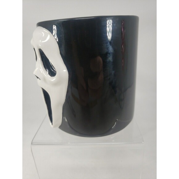 Ghost Face Coffee Mug Black White ICON of Halloween Bioworld 16 oz Scary Spooky - Picture 4 of 13